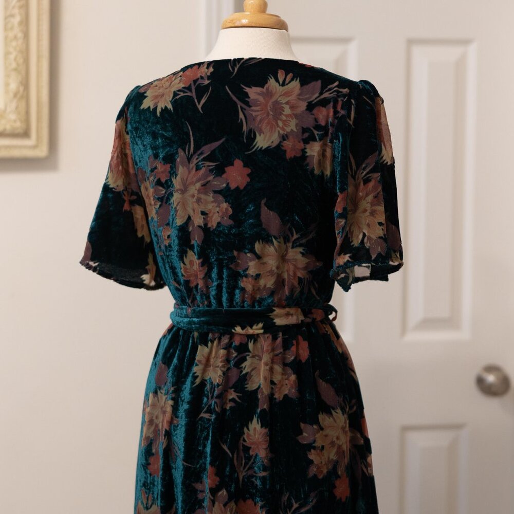 EUC Baltic Born Jade Floral "Uma" Velvet Maxi Dress - Picture 11 of 13